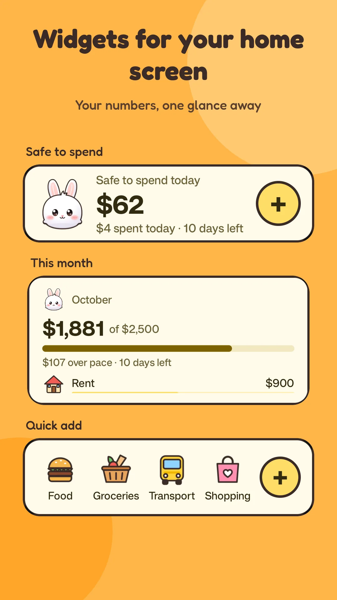 Home screen widgets